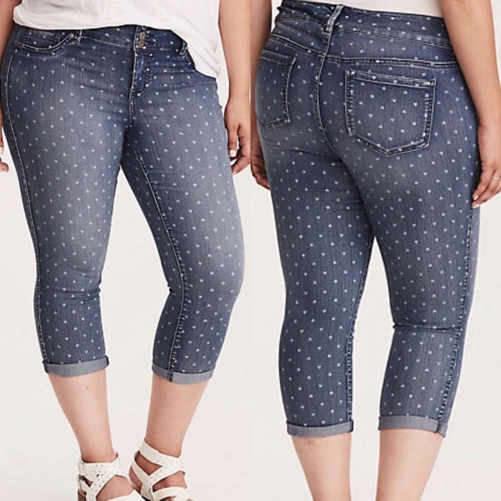 Torrid Heart Print Cropped Jeggings